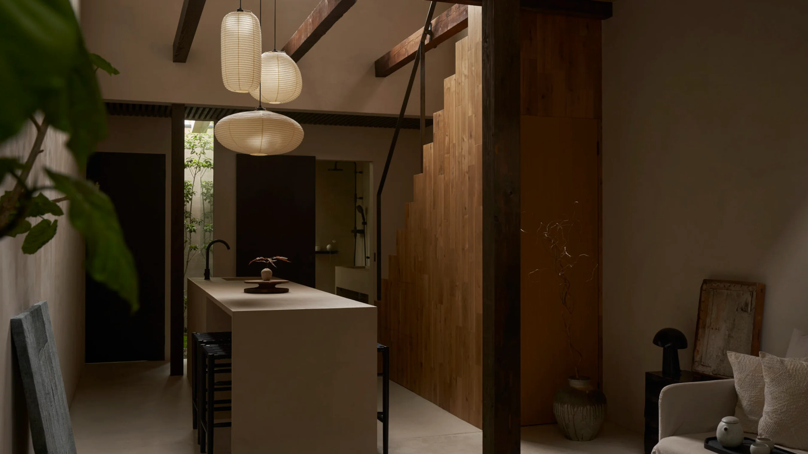 Traditional Japanese interior hallway